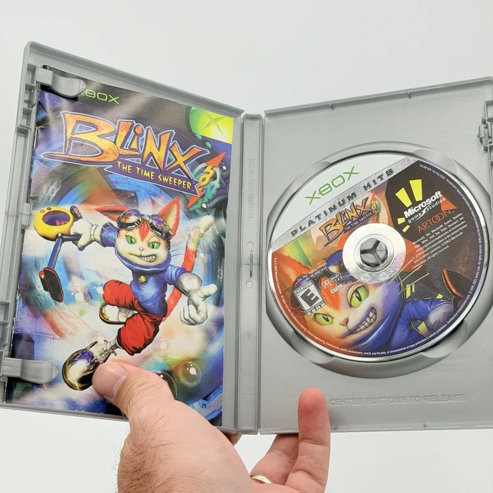 Blinx The Time Sweeper Microsoft Xbox Platinum Hits Complete CIB 2003 E NTSC